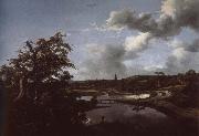 Jacob van Ruisdael Banks of a River Germany oil painting artist